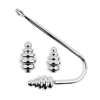 This image showcases a stainless steel anal hook set, ideal for temperature play, light, and men looking to explore anal stimulation.