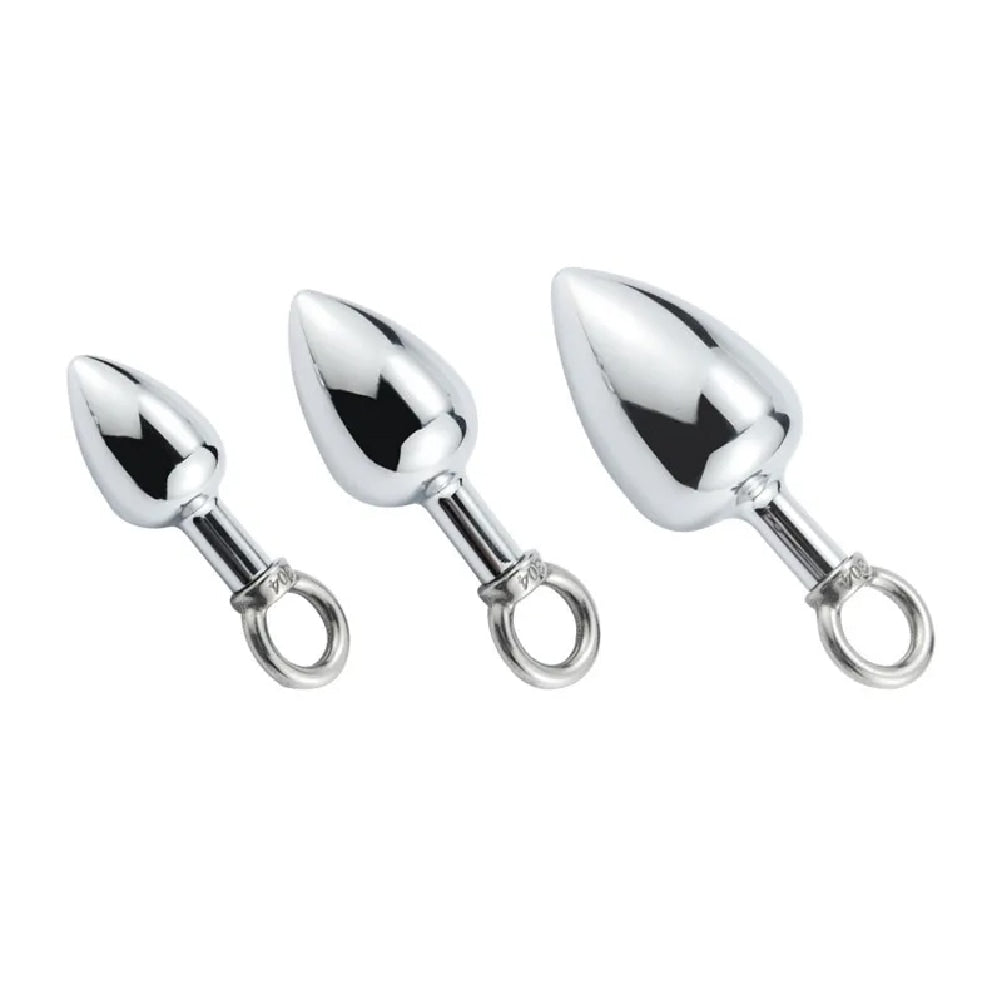 Stainless Steel Anal Hook with Cock Ring Set Love Plugs Stainless Steel Anal Hook with Cock Ring Set Love Plugs