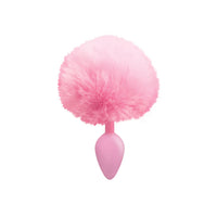 The bunny tail toy features a tapered, silicone toy for easy insertion. The plush, furry synthetic tail in pink or red adds a fluffy, whimsical flair to your play.