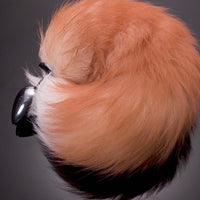 Orange Metal Fox Tail Anal Butt Plug 16"