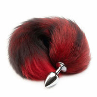 Red Anal Fox Tail 16"