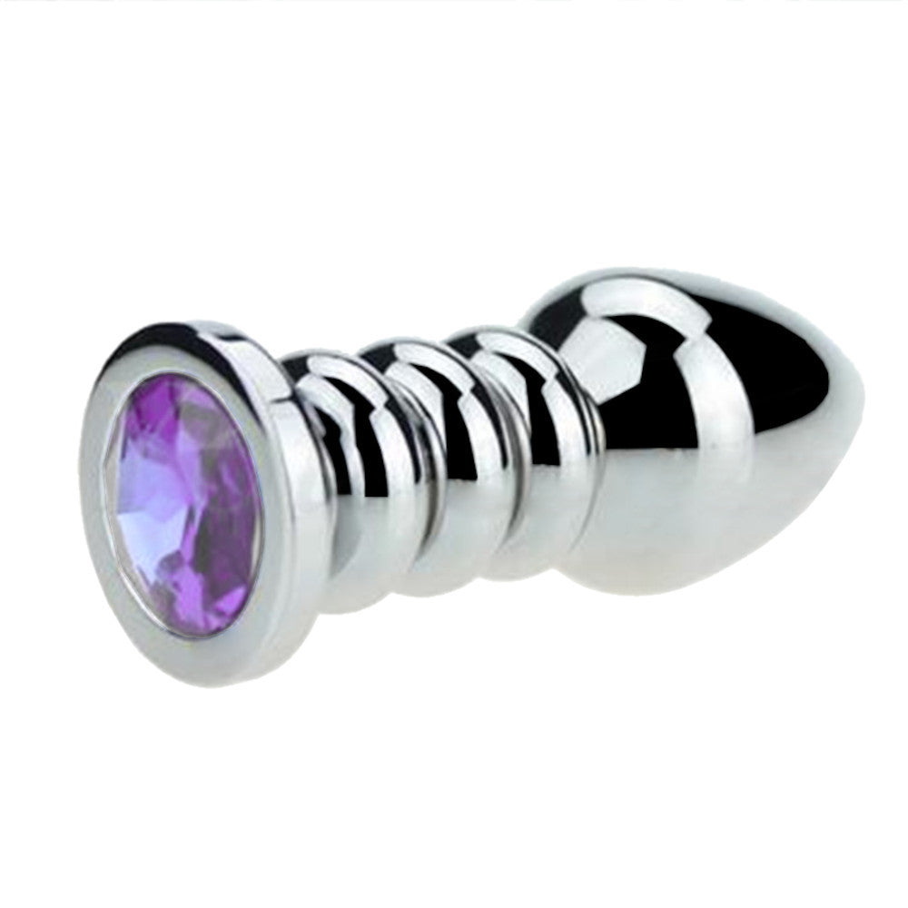 Ribbed Steel Jeweled Plug Loveplugs Anal Plug Product Available For Purchase Image 10