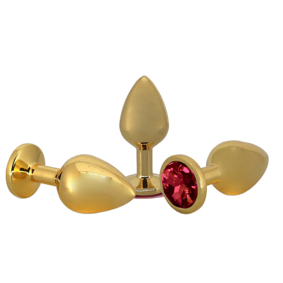 Small Golden Rose Jeweled Plug