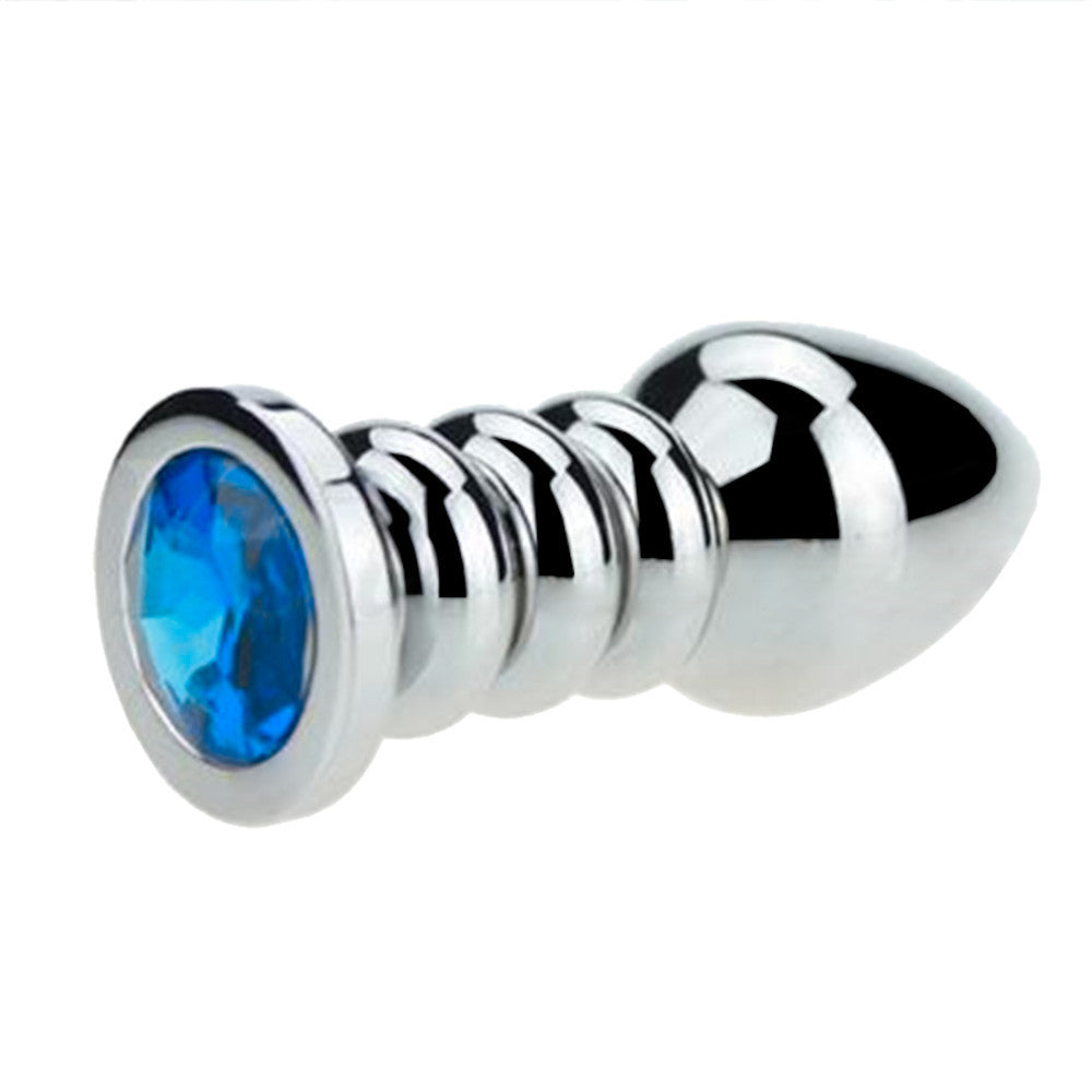 Ribbed Steel Jeweled Plug Loveplugs Anal Plug Product Available For Purchase Image 11