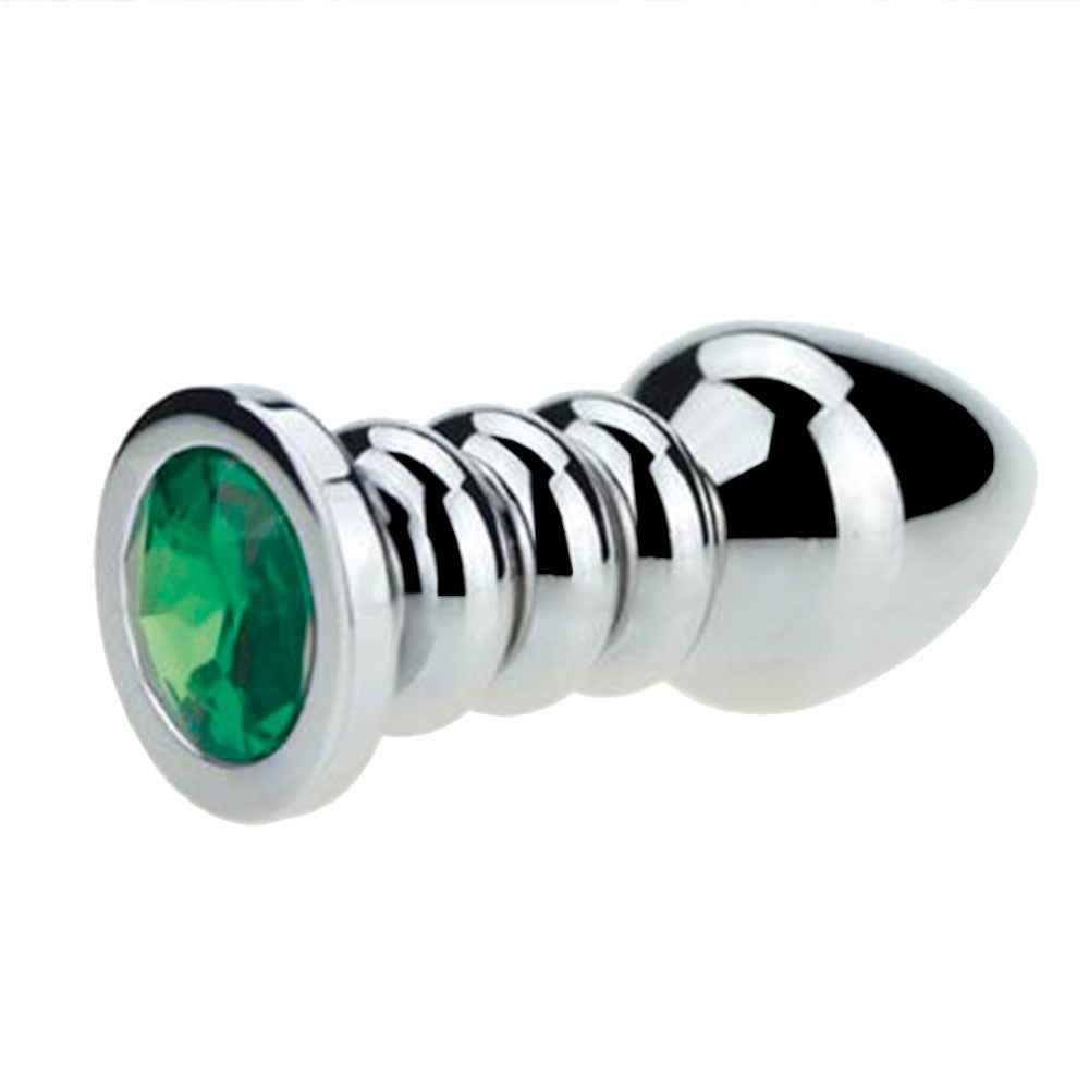 Ribbed Steel Jeweled Plug Loveplugs Anal Plug Product Available For Purchase Image 12