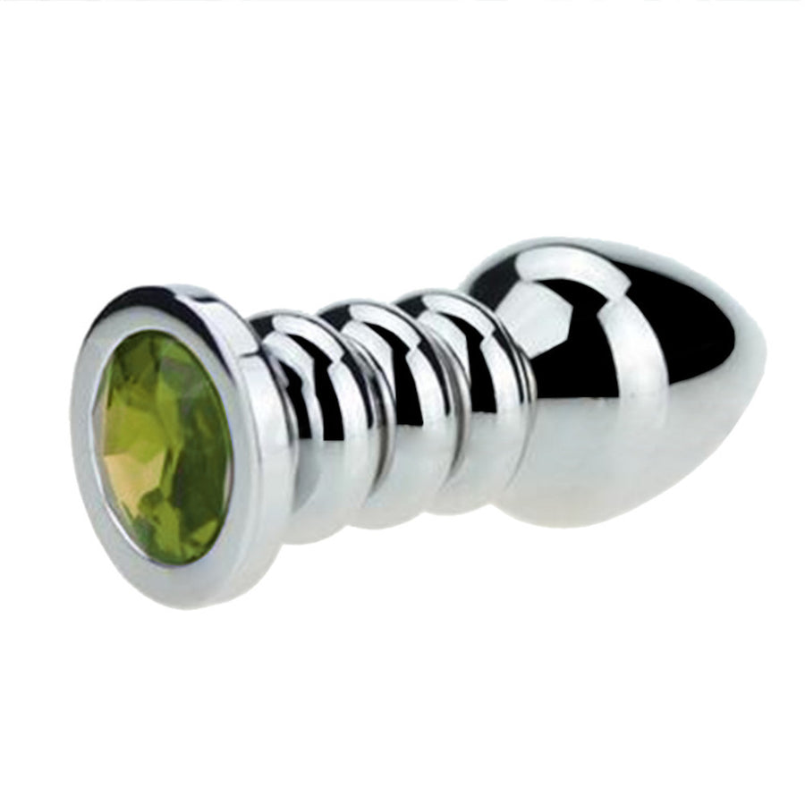 Ribbed Steel Jeweled Plug Loveplugs Anal Plug Product Available For Purchase Image 52