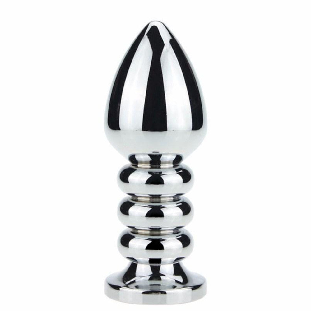 Ribbed Steel Jeweled Plug Love Plugs Ribbed Steel Jeweled Plug Love Plugs