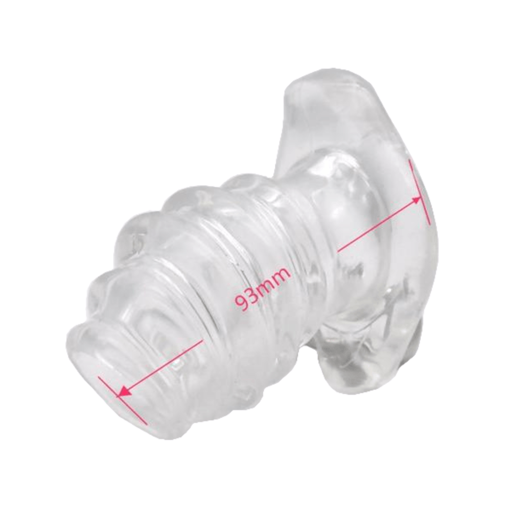 Indulge in ribbed silicone, USA-made hollow sex toy for heightened sensation, enema prep, and sex adventures.