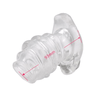 Indulge in ribbed silicone, USA-made hollow sex toy for heightened sensation, enema prep, and sex adventures.