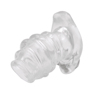Enhance your play with this ribbed silicone tunnel sex toy. Its hollow design allows for enema prep, while the soft silicone, ribbed texture ensures comfort.