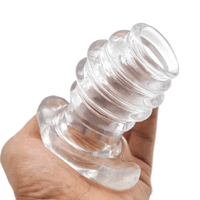 Experience intense sex with this ribbed, silicone tunnel sex toy. The hollow sex toy provides extra stimulation, making enema play in the USA exciting