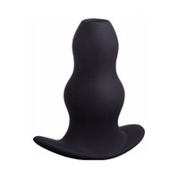 The silicone dilator, large, soft, enema plug offers an open hole for extra sensations. Great for intermediate users of butt hollow sex toys.