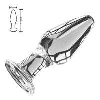 A stunning glass sex toy features transparent material, a visually striking jewel design, and fits comfortably. Huge butt enthusiasts love its smooth feel.
