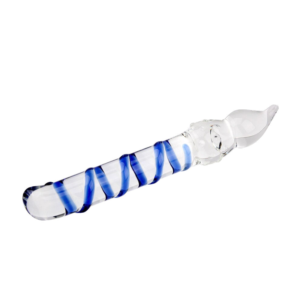 Ribbed Blue Glass Dildo Loveplugs Anal Plug Product Available For Purchase Image 4