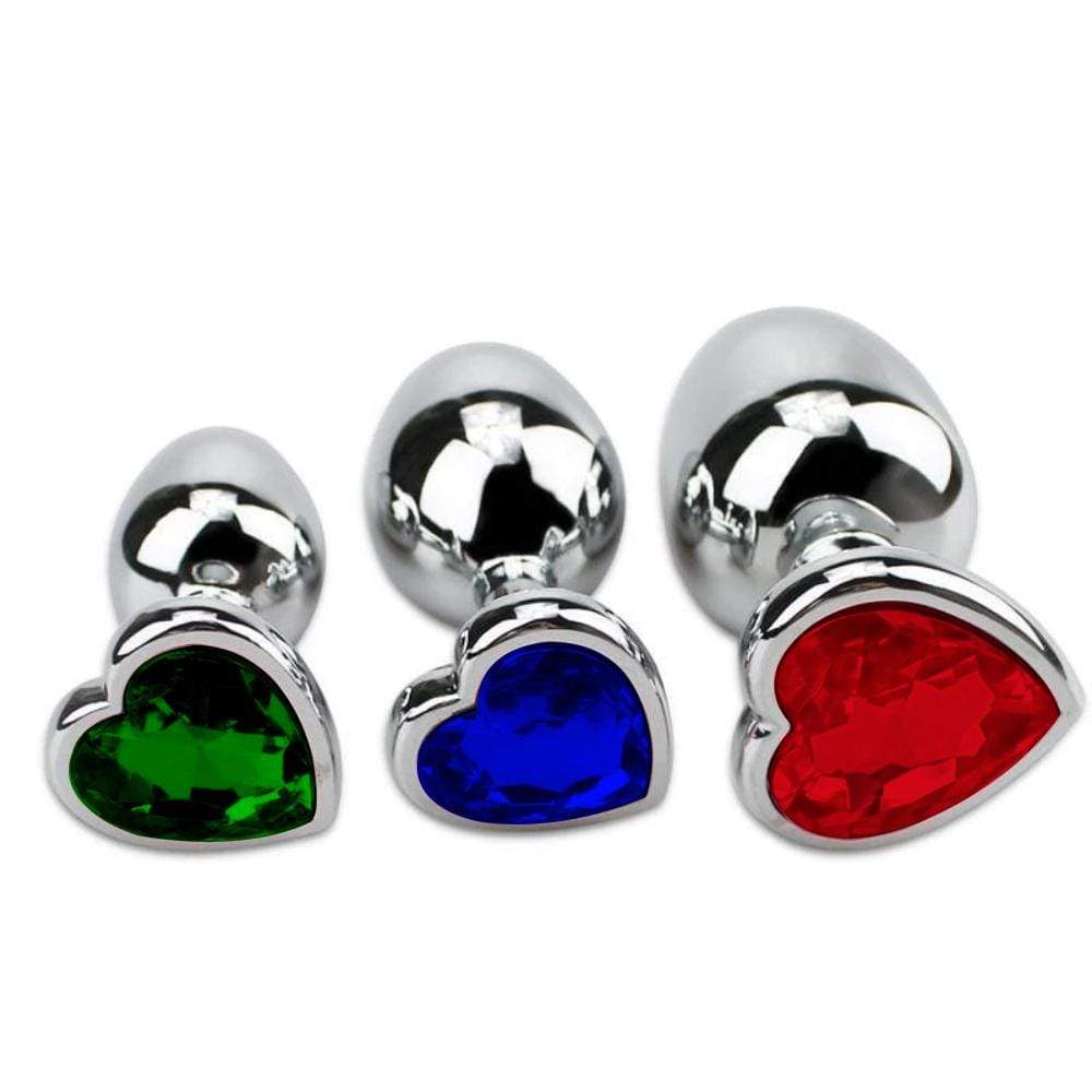 3-Piece Set Heart-Shaped Jewel Accessories With Plug Loveplugs Anal Plug Product Available For Purchase Image 1