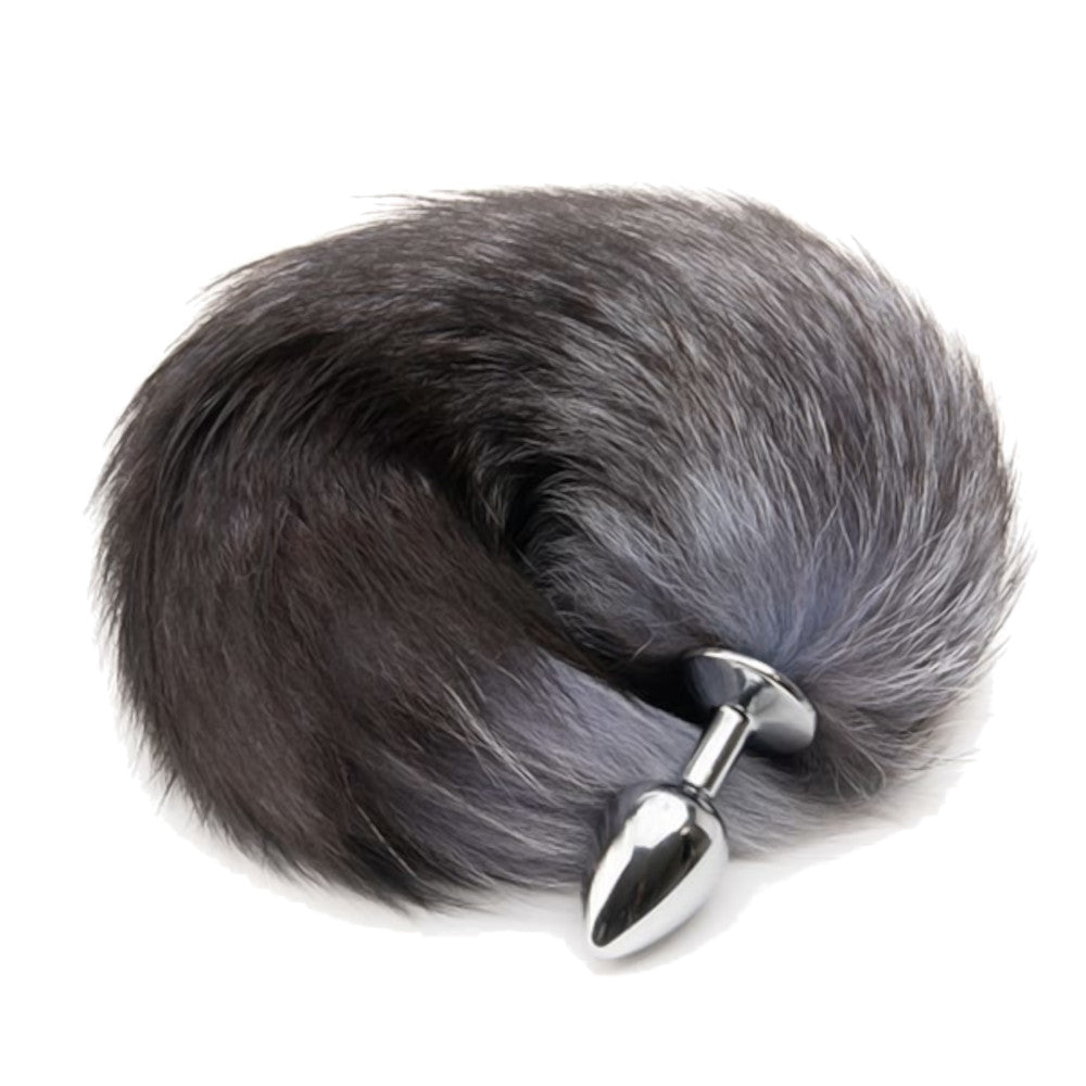Grey Kitty Cat Tail Butt Plug 18" Loveplugs Anal Plug Product Available For Purchase Image 3