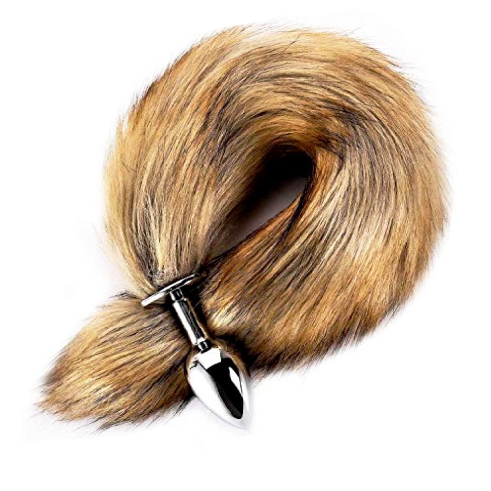 Brown Metal Fox Tail 16" Loveplugs Anal Plug Product Available For Purchase Image 1