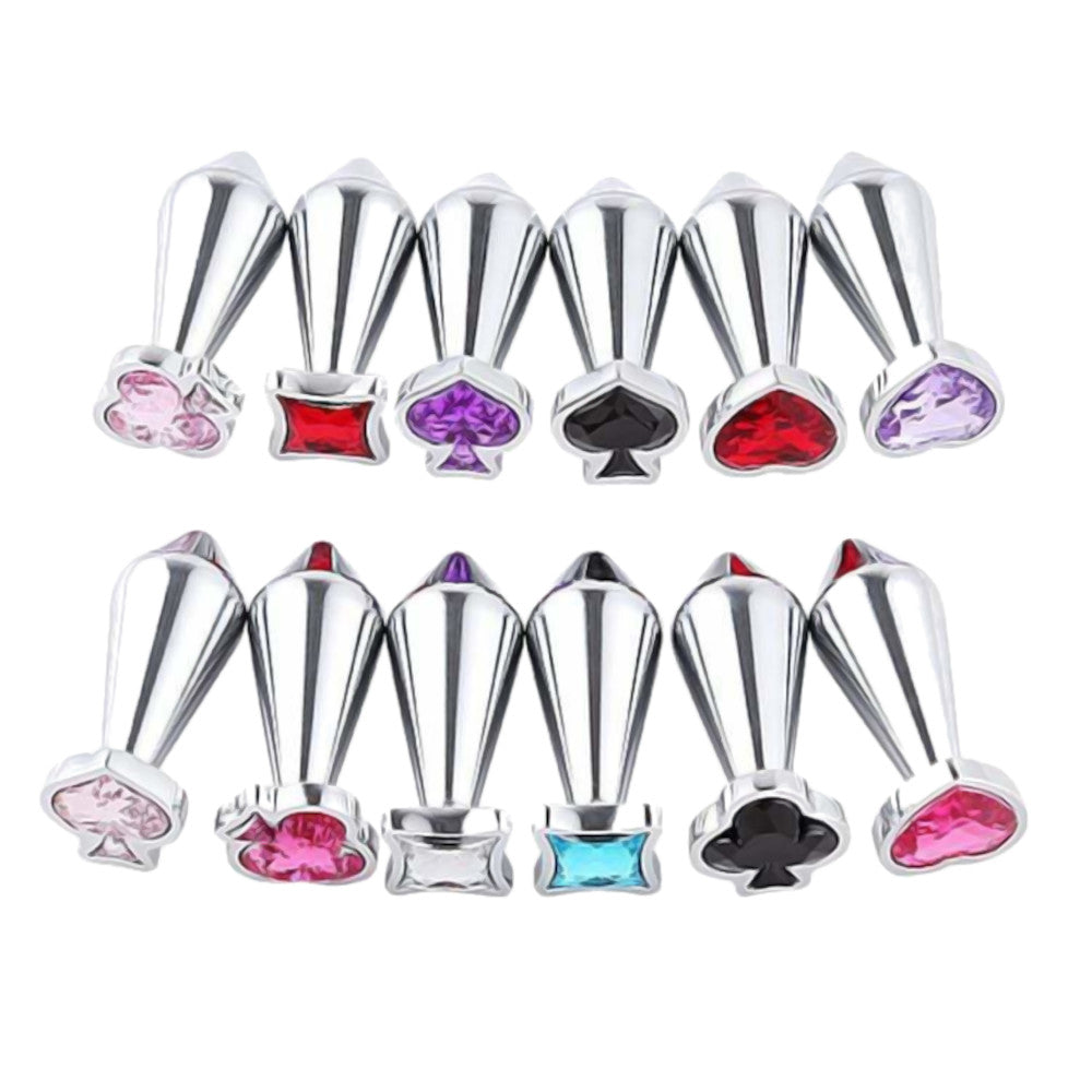 Black Spade Flared Plug Shaped Jewel Accessory Love Plugs Black Spade Flared Plug Shaped Jewel Accessory Love Plugs