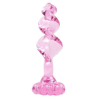 Pink Flower Spiral Glass Plug