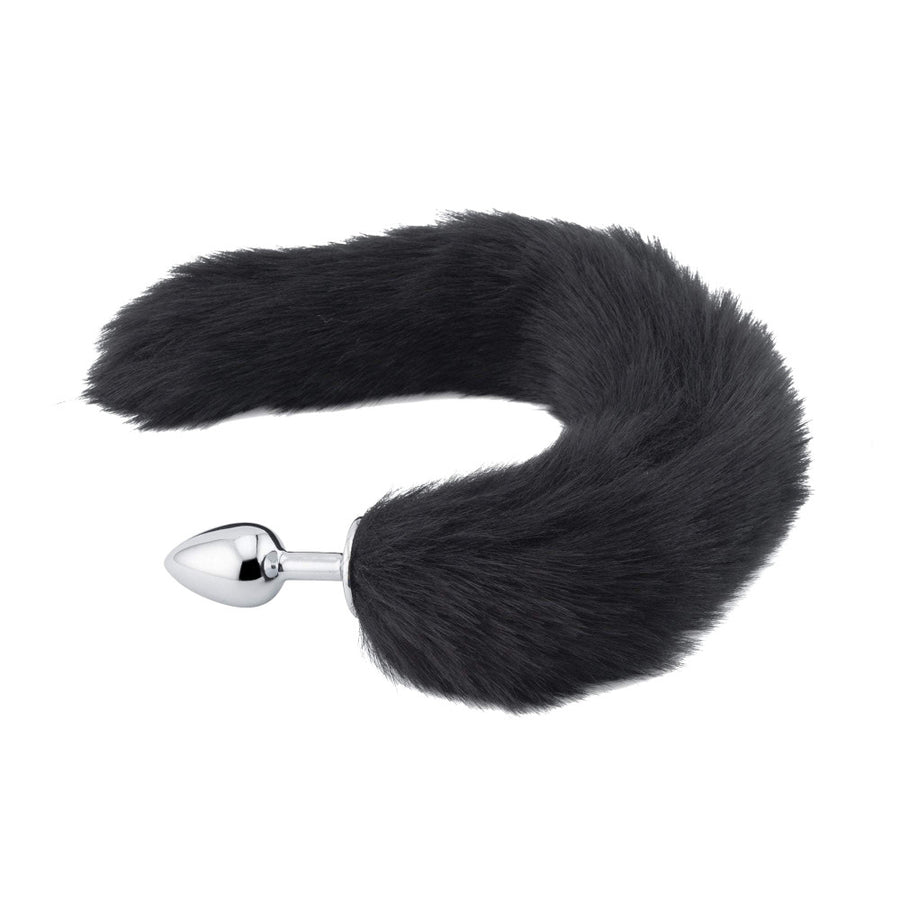 18-in Black Fox Tail With Plug-Shaped Metal End Loveplugs Anal Plug Product Available For Purchase Image 41
