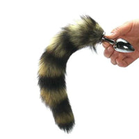 16" Kitten Brown Cat Tail with Stainless Steel Plug