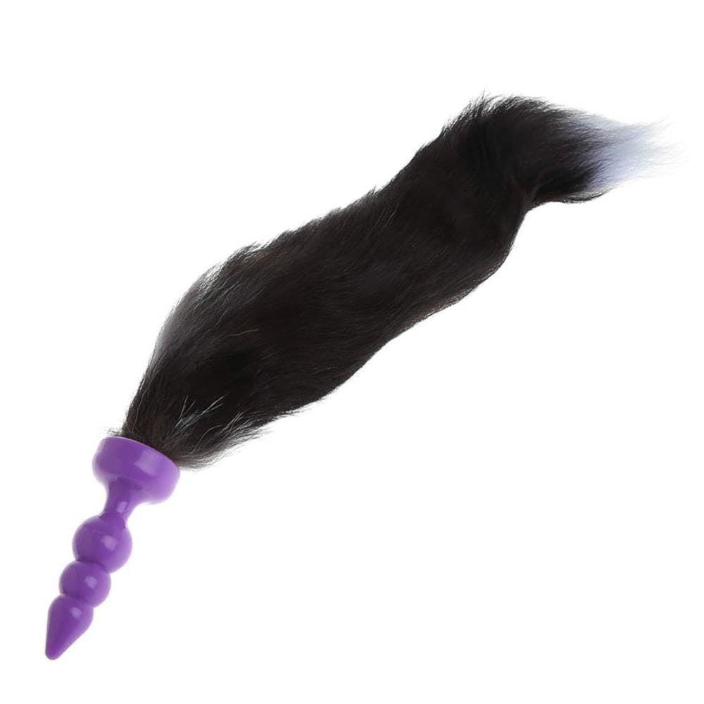 16" Black Cat Tail Silicone Plug  Love Plugs
