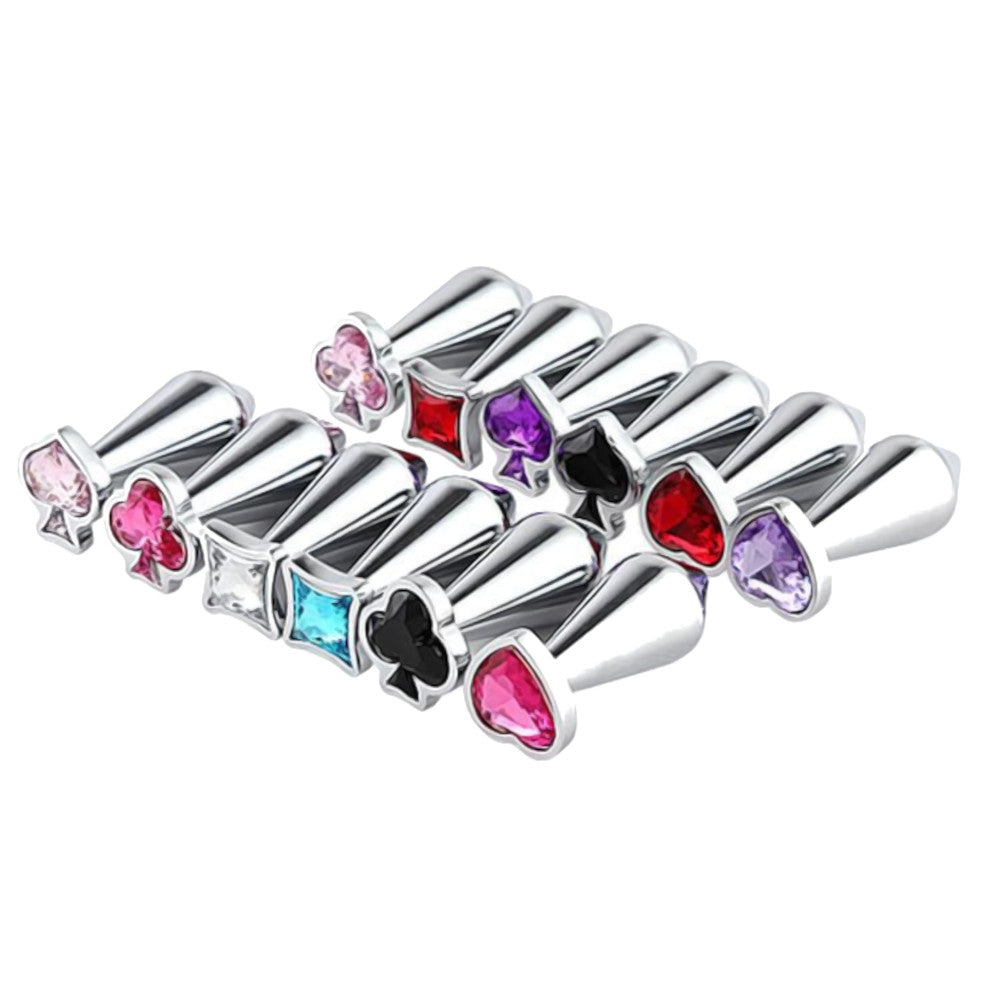 Black Spade Flared Plug Shaped Jewel Accessory Love Plugs Black Spade Flared Plug Shaped Jewel Accessory Love Plugs