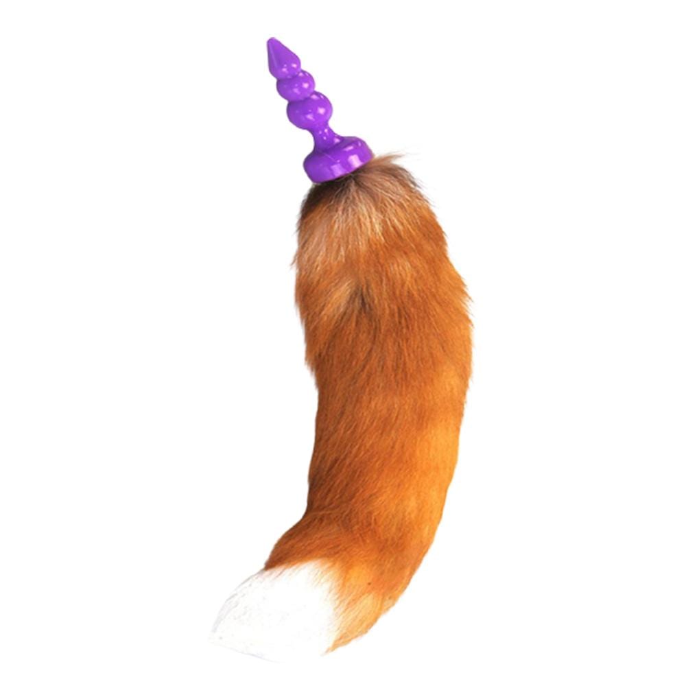 With the eco-friendly, hypoallergenic purple sex toy, enjoy the soft, white, tail, and orange faux fur, fulfilling your fox sex toy desires effortlessly.