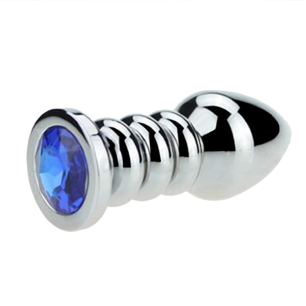 Ribbed Steel Jeweled Plug Loveplugs Anal Plug Product Available For Purchase Image 2