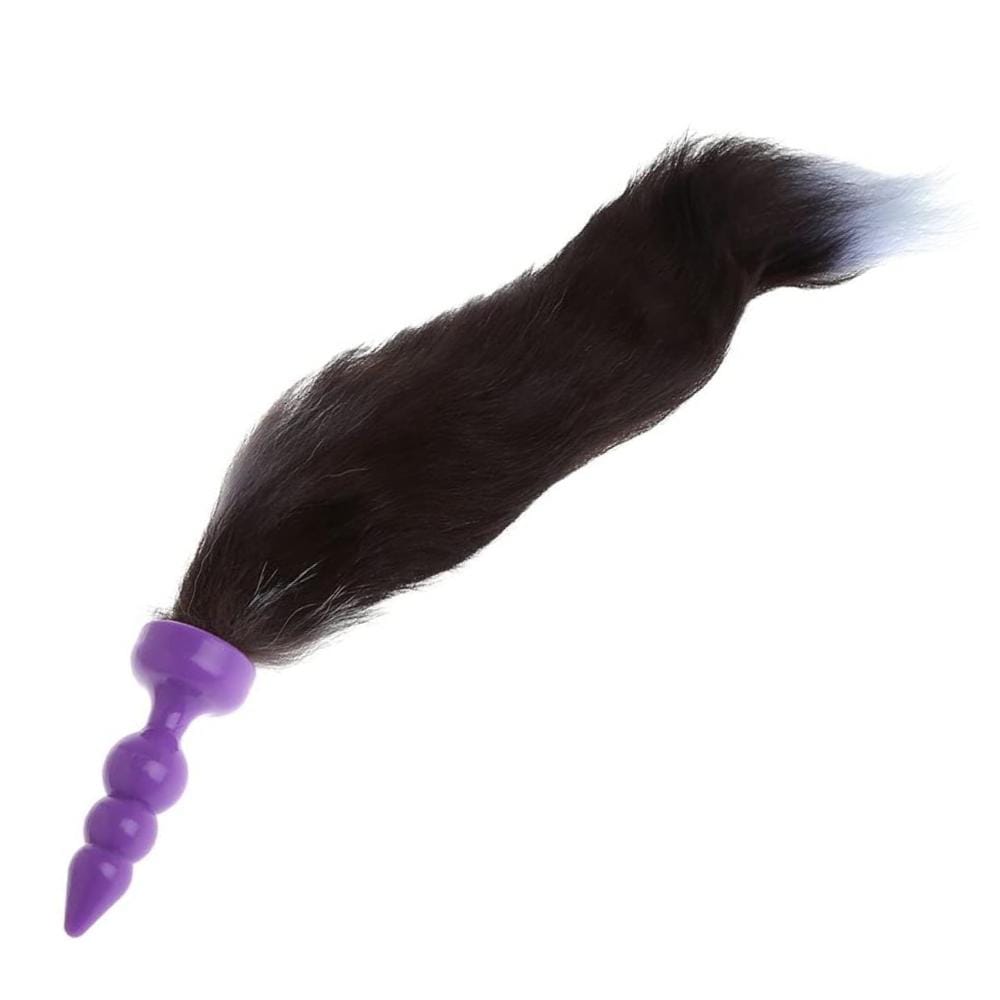 16" Black Fox Tail Silicone Plug Loveplugs Anal Plug Product Available For Purchase Image 1