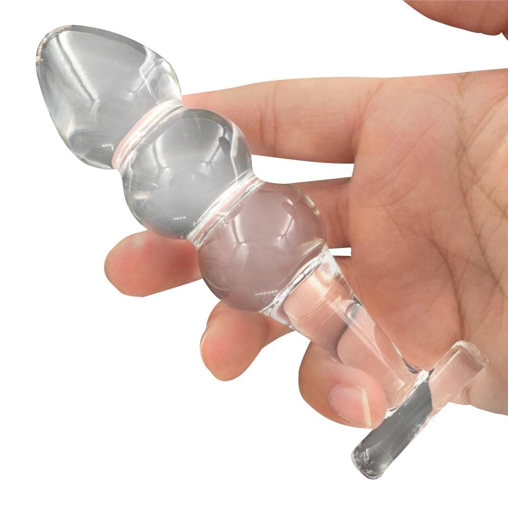 Glass Clear Anal Bead Plug Loveplugs Anal Plug Product Available For Purchase Image 1