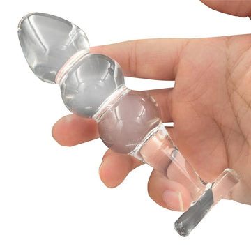 Glass Clear Anal Bead Plug