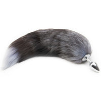 Grey Kitty Cat Tail Butt Plug 18"