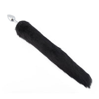 18-in Black Fox Tail With Plug-Shaped Metal End Loveplugs Anal Plug Product Available For Purchase Image 24