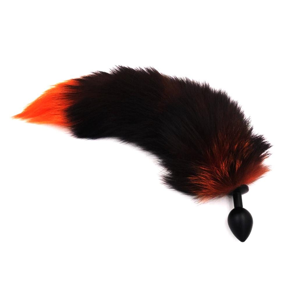 Black & Orange Fox Tail 16" Loveplugs Anal Plug Product Available For Purchase Image 3