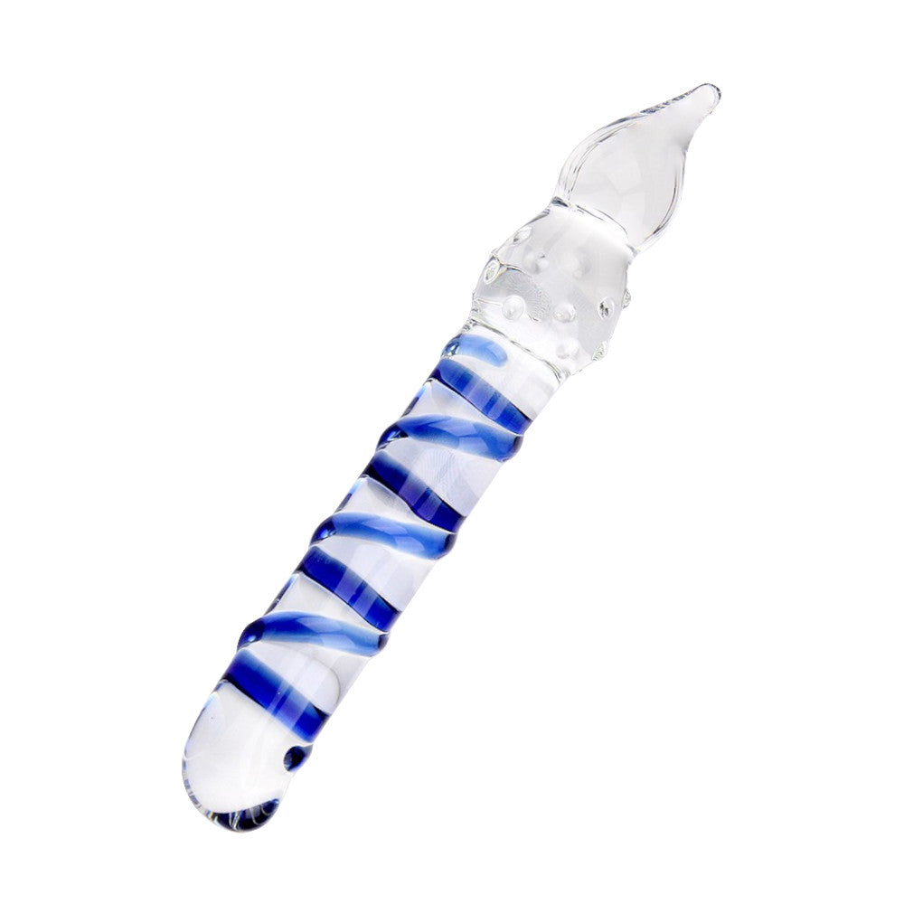 Ribbed Blue Glass Dildo Loveplugs Anal Plug Product Available For Purchase Image 2