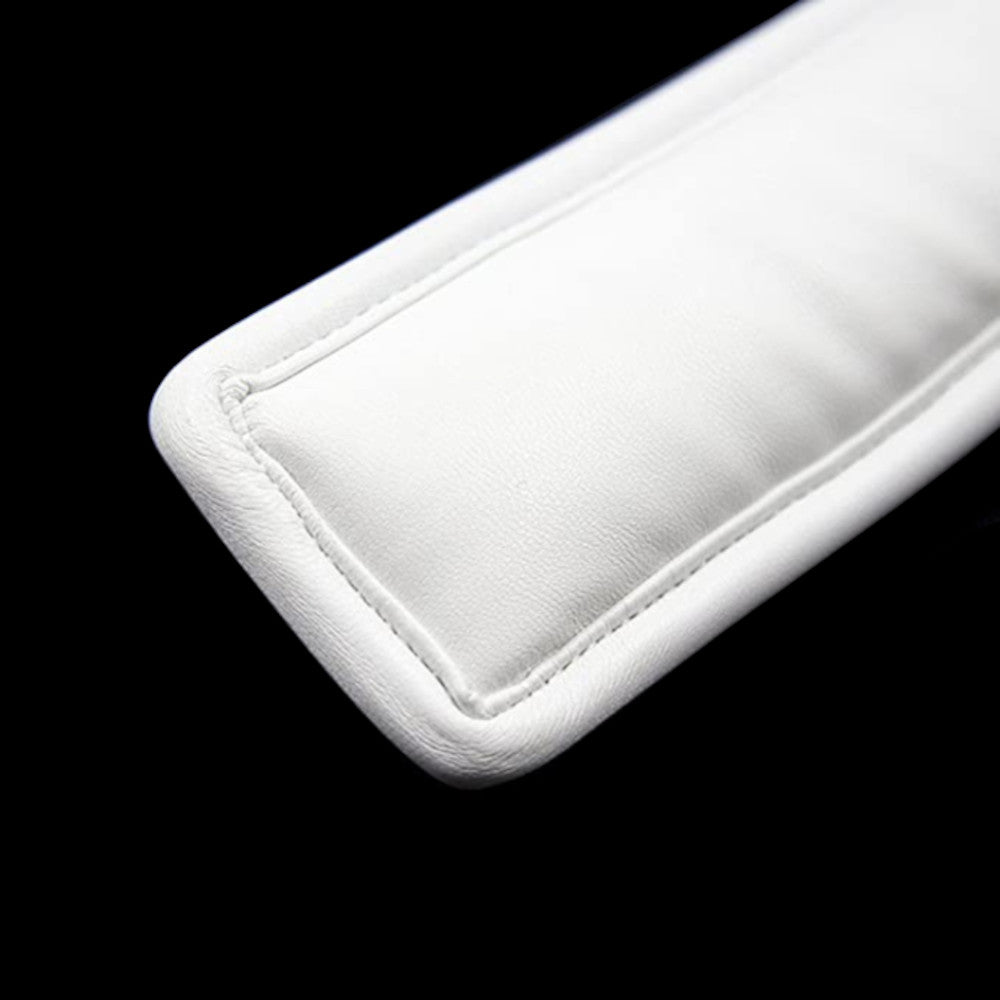White Leather Collar With Leash