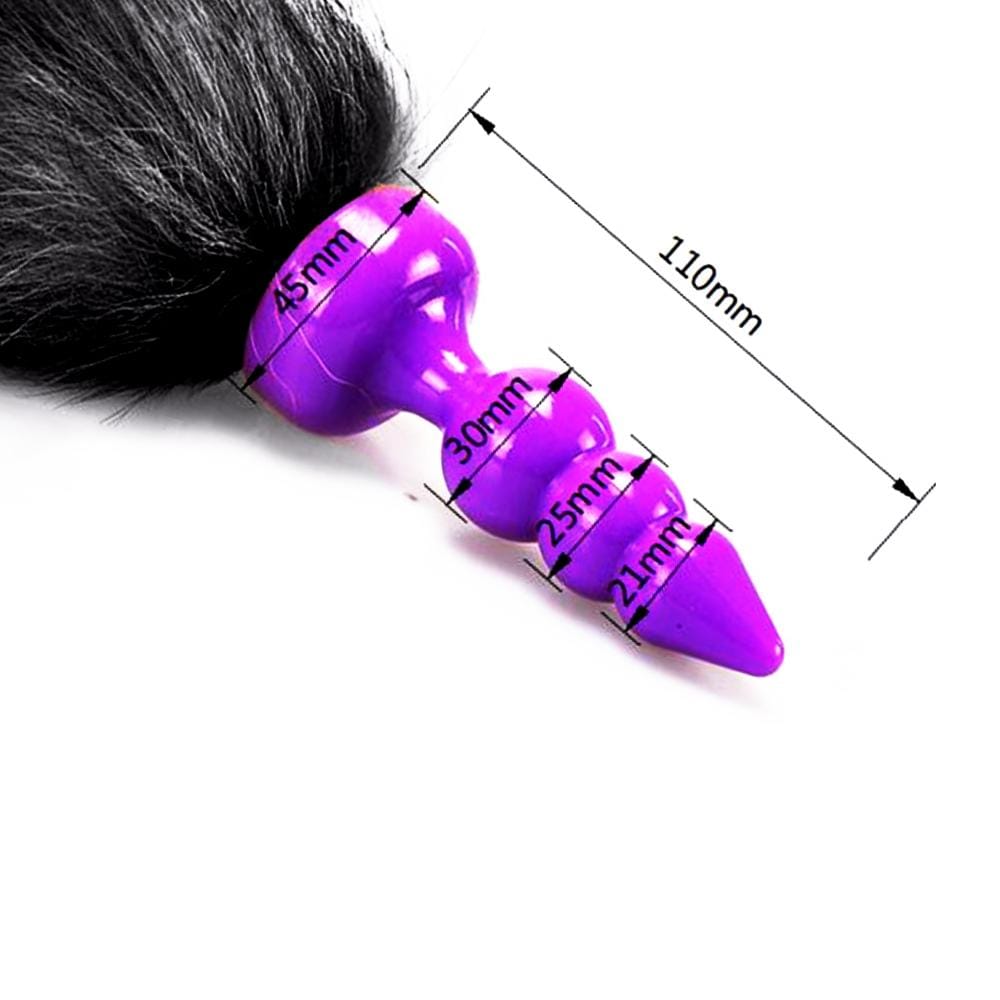 16" Black Fox Tail Silicone Plug Loveplugs Anal Plug Product Available For Purchase Image 5