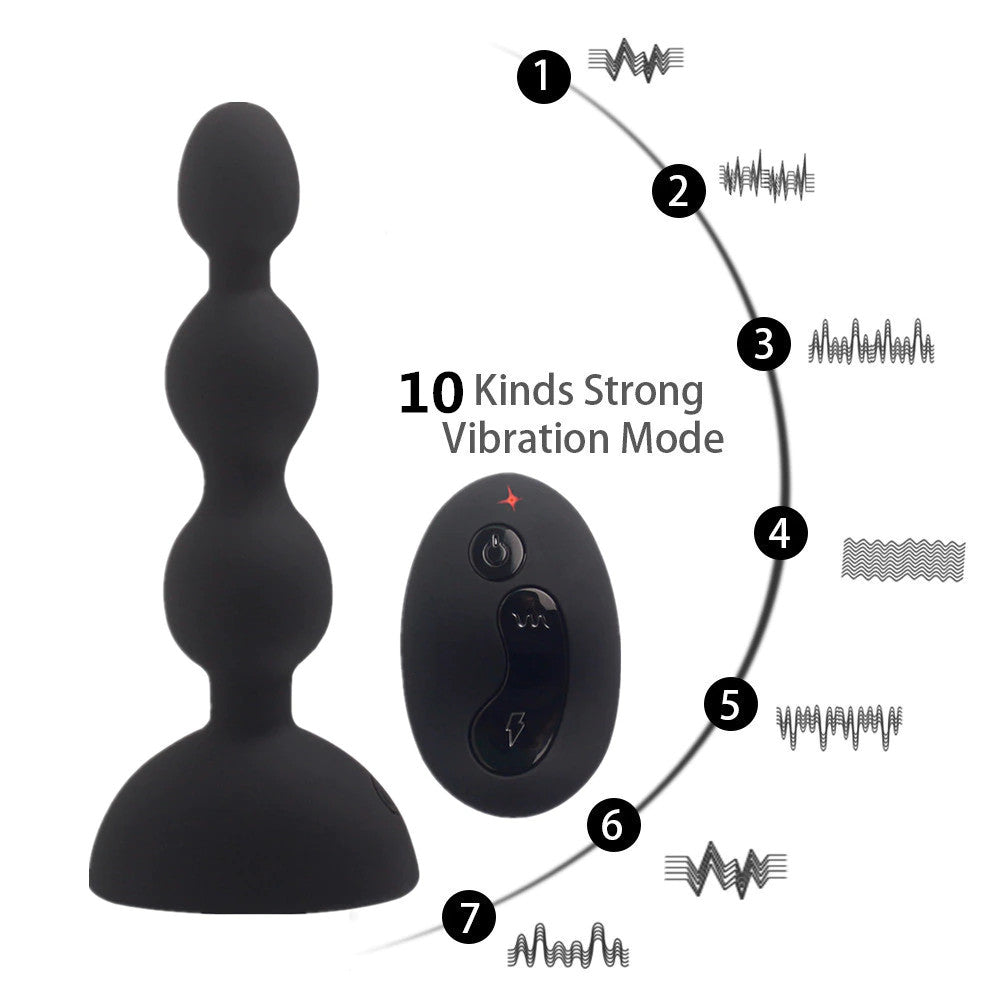 Triple Pleasure Bead Anal Vibration Plug