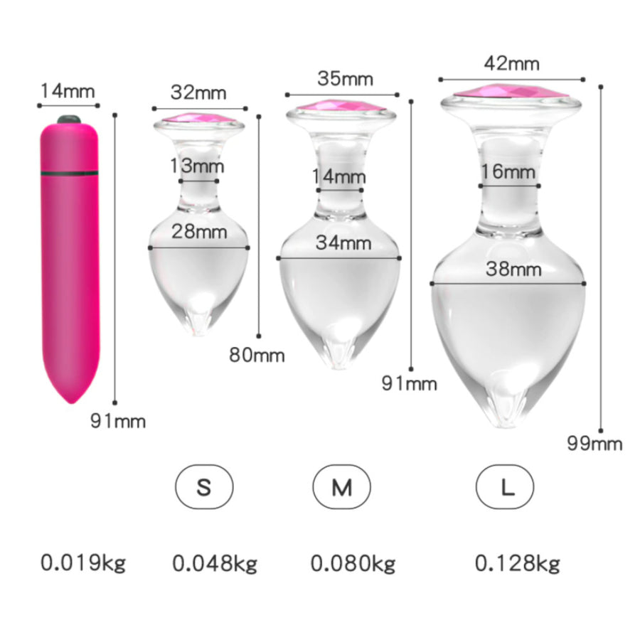 Sparkly Crystal Rose Plug Set (4 Piece) Loveplugs Anal Plug Product Available For Purchase Image 44