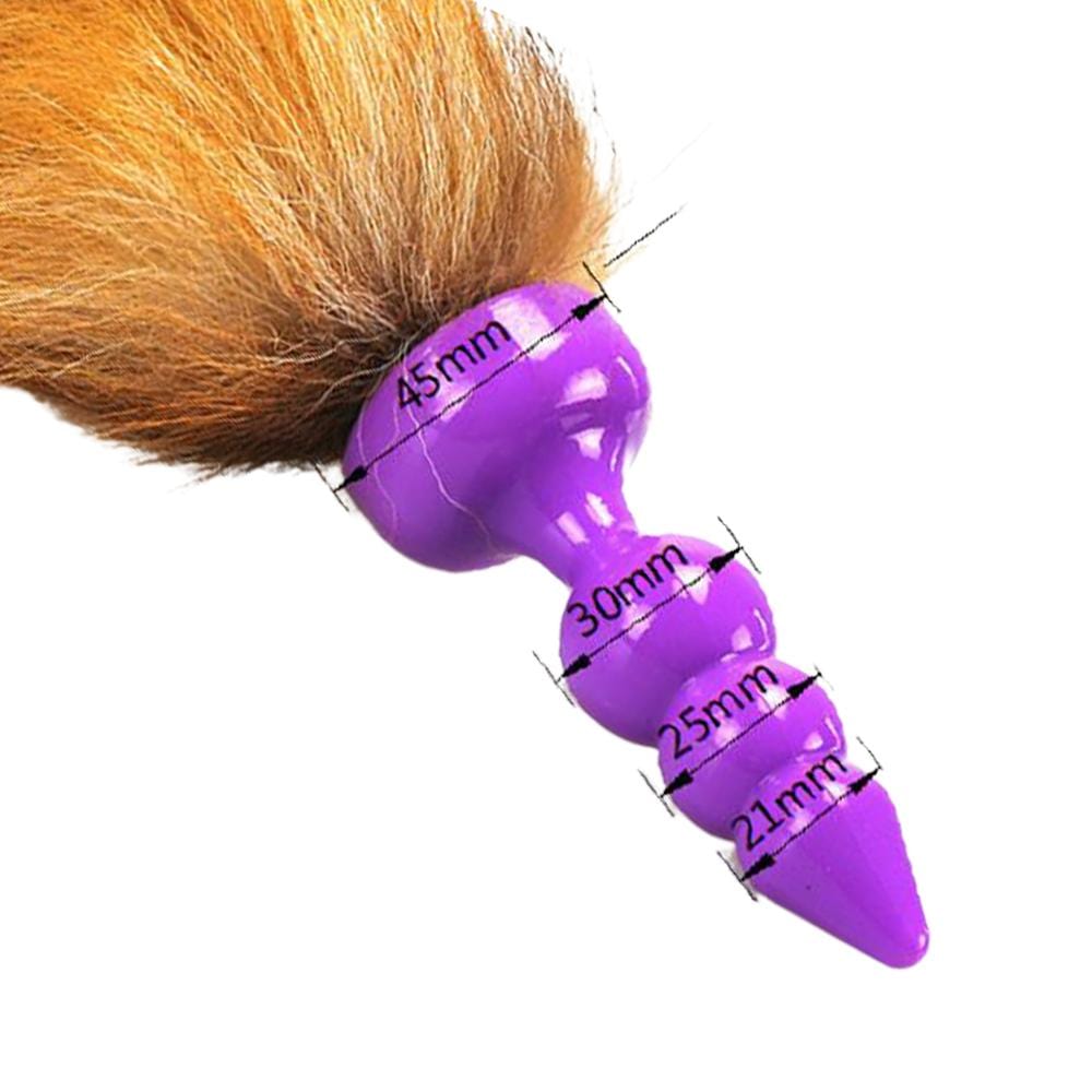 16" Orange Brown Fox Tail Silicone Plug Loveplugs Anal Plug Product Available For Purchase Image 4