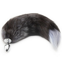 Grey Kitty Cat Tail Butt Plug 18"