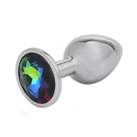 Enhance your intimate moments with a sleek, stainless steel sex toy that adds a rainbow of excitement. The medium base ensures safety, and the long, tapered head offers comfort.