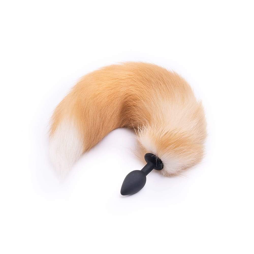 Orange Silicone Fox Tail Plug 16" Loveplugs Anal Plug Product Available For Purchase Image 3