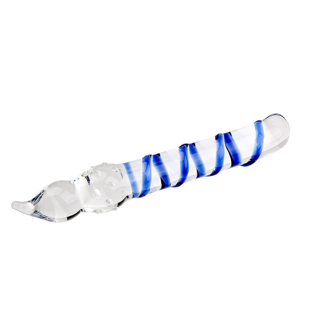 Ribbed Blue Glass Dildo Loveplugs Anal Plug Product Available For Purchase Image 3