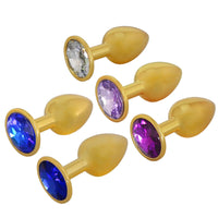 A luxurious gold-plated, steel with a jeweled golden finish. The black, jewel, and type options add style to your plated sex play.