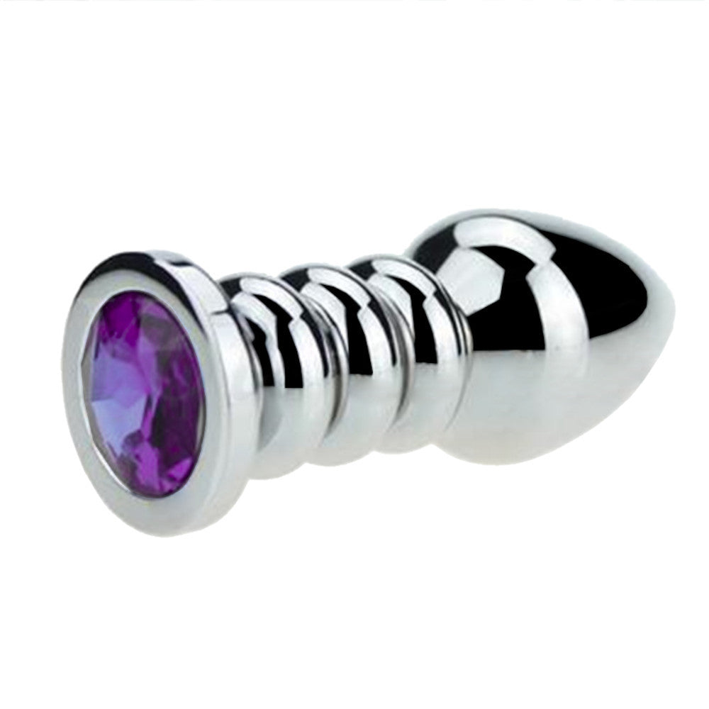 Ribbed Steel Jeweled Plug Loveplugs Anal Plug Product Available For Purchase Image 5