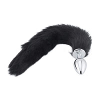 18-in Black Fox Tail With Plug-Shaped Metal End Loveplugs Anal Plug Product Available For Purchase Image 22
