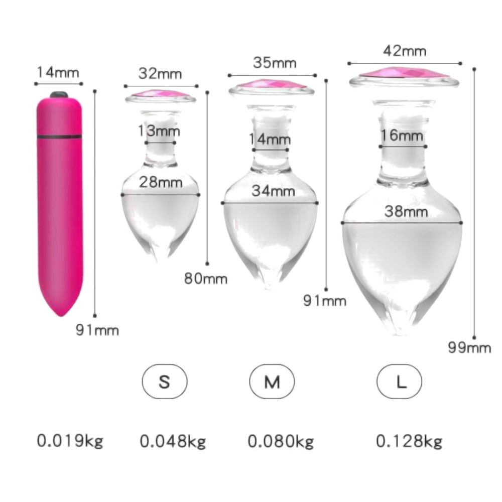 4-Piece Glass Plug Jewelry Set Loveplugs Anal Plug Product Available For Purchase Image 5
