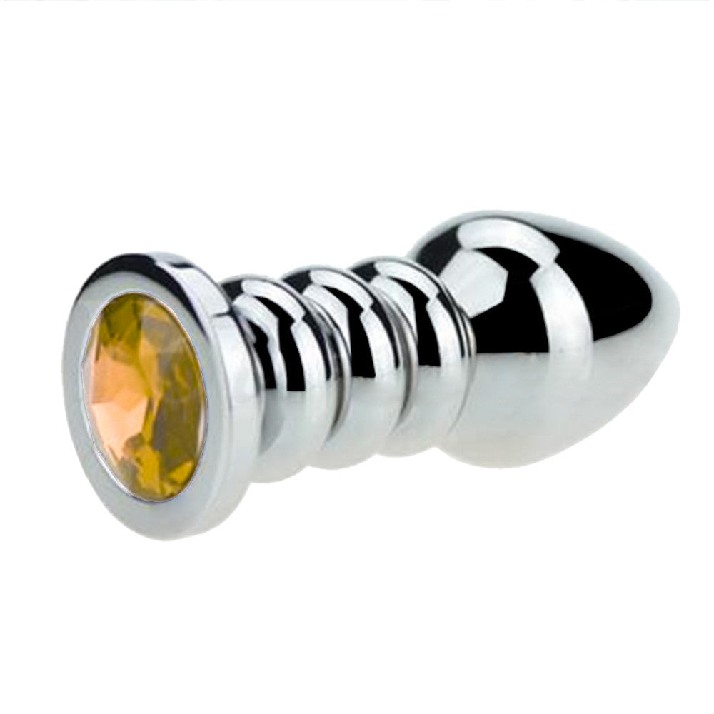 Ribbed Steel Jeweled Plug Loveplugs Anal Plug Product Available For Purchase Image 6